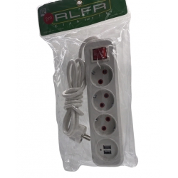 Удлинитель с кнопкой + USB Вход 302