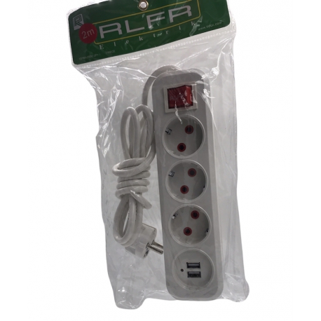 Удлинитель с кнопкой + USB Вход 302