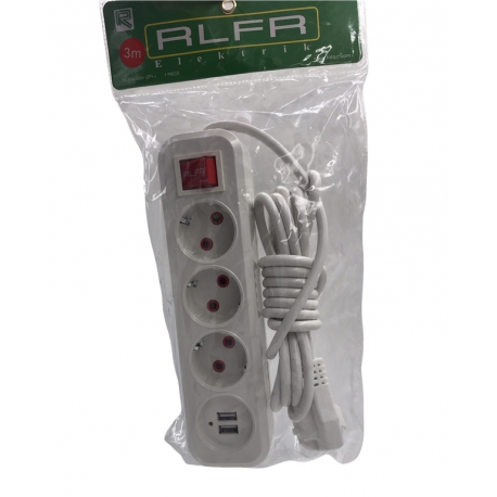 Удлинитель с кнопкой + USB Вход 303-USB