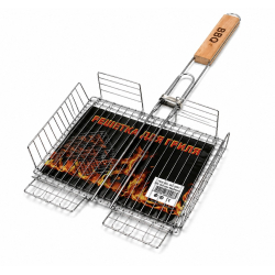 Решітка для гриля BBQ (подвійна, з фіксатором, 22×29×34 см, 1 шт, арт. 2097)